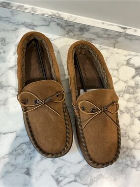 Tempur-PEDIC Men's Suede Moccasin Slippers in Chestnut NEW SIZE 12M